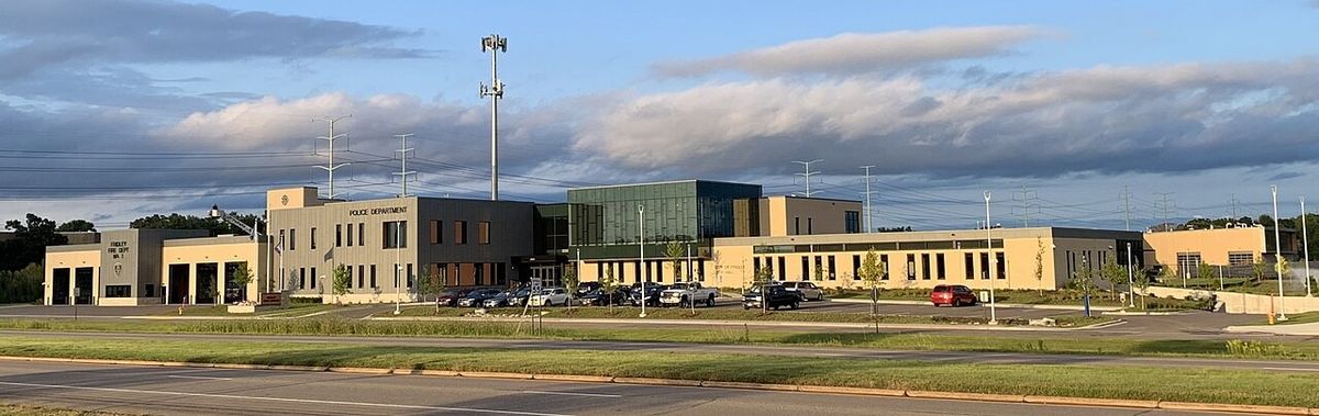 Fridley police and fire station building